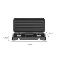 Kompor Gas portabel tanpa silinder, peralatan kompor berkemah luar ruangan, kompor Gas pengapian elektronik desktop