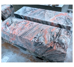 Tự nhiên Trung Quốc juparana đa Đỏ <span class=keywords><strong>Granite</strong></span> nhiều màu đỏ hạt <span class=keywords><strong>Granite</strong></span> với ngẫu nhiên đen grey tĩnh mạch lớn tấm gạch - Product Image 3