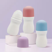 Flacon roll-on vide en plastique PP pour déodorant, 50 ml, anti-transpirant, huile essentielle, avec bouchon à vis