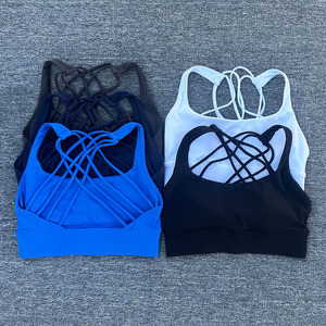 <span class=keywords><strong>Soutien</strong></span>-<span class=keywords><strong>gorge</strong></span> <span class=keywords><strong>de</strong></span> sport pour femmes, couleur unie, résistant aux chocs, dos croisé, huit <span class=keywords><strong>bretelles</strong></span>, sous-vêtements <span class=keywords><strong>de</strong></span> fitness, yoga - Product Image 1