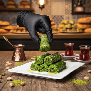 Baklava artisanal premium Embassar à la pistache verte, dessert turc traditionnel, riche en pistaches, fait main, halal, 1 kg en vrac - Product Image 3