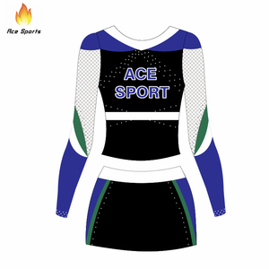 ชุดเชียร์ลีดเดอร์เด็กผู้หญิงชุดครอปท็อปและกระโปรงประดับพลอยเทียมดีไซน์ฟรี - Product Image 3