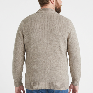Pull tricoté vintage gris à col rond pour homme, anti-plis, respirant, anti-rétrécissement, avec boutons sur le devant - Product Image 3