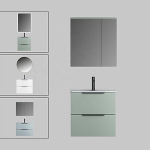 Mueble de Baño Pequeño con Gabinete, Mueble de Madera con Espejo para Baño de Hotel - Product Image 6