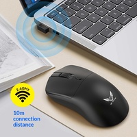 Mouse Optik Nirkabel USB T2 Stok Langsung Pabrik Tiga Kecepatan DPI Tombol Suara Klik Ringan Ergonomis Bertenaga Baterai untuk Laptop