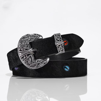 Ceinture en cuir véritable haut de gamme avec décorations accrocheuses, style punk tendance, pour femme