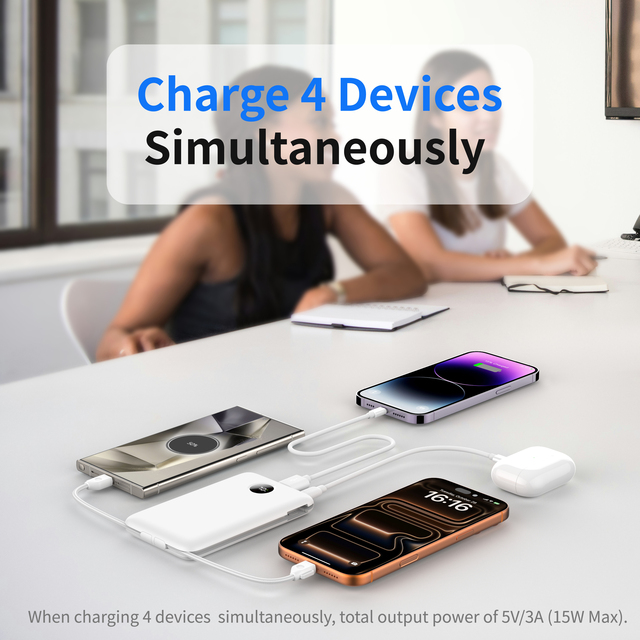 Factory Price Power Bank 10000mah Fast Charging PD20W Power Bank with Built in Cables