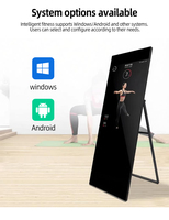 Espejo Inteligente para Fitness de 43 Pulgadas, Pantalla Táctil Android Full HD, Soporte de Suelo en Forma de A, OEM para Gimnasios y Spas Comerciales