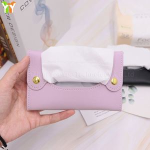 Boîte en cuir PU, mini étui pour serviettes en papier, porte-mouchoirs pratique pour la maison - Product Image 3