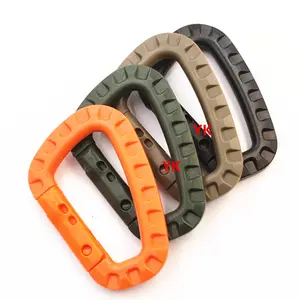 Mountaineering Buckle D Shape Carabiner Tactical Plastic Snap Hook D Button Carabiner Bag Buckle D Ring Locking Carabiner