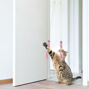 Juguete Ecológico de Peluche con Forma de Gato para Gatos, Interactivo, Colgable en la Puerta, Retráctil, con Ventosa - Product Image 3