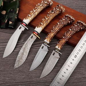 Couteau EDC d'extérieur à manche en plastique imitation os, personnalisable OEM, multifonctionnel, en acier inoxydable, pour jardinage, pointe tombante 2,5 mm - Product Image 1