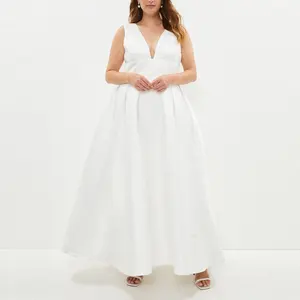 Gaun Pernikahan Wanita Gaun Pengiring Pengantin Ukuran Besar Gaun Maxi V Dalam