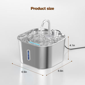 Dispenser Air Minum Otomatis untuk Hewan Peliharaan dari Baja Anti Karat OEM 2.2L dengan Jendela Indikator Level Air Produk Baru untuk Kucing - Product Image 2