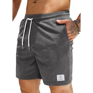 Pantalones Cortos de Pana para Hombre FOXA, Cintura Elástica con Cordón, Ligeros, para Playa, Verano, Transpirables, con Bolsillos de Algodón - Product Image 1