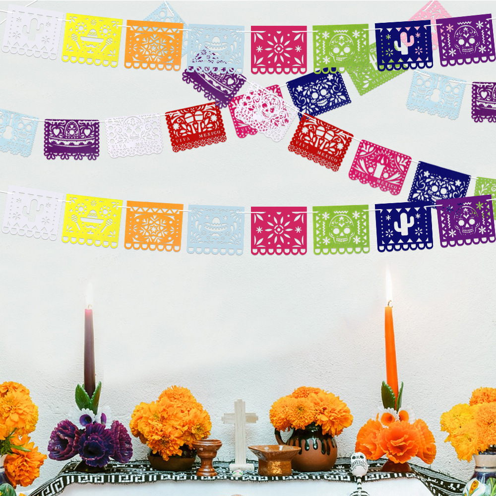 Happy Birthday Banner Papel Picado – Fiesta-Girlande 5 Meter, 13 Flaggen, Mexikanische Handwerkskunst Für Geburtstagsdeko