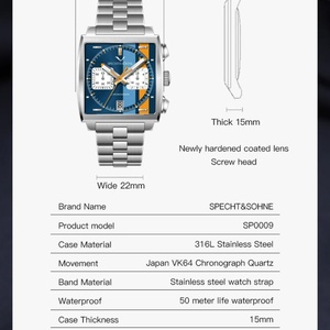 Relojes de Hombre de Moda, Novedades 2025, Más Vendidos, de Acero Inoxidable, con Cronógrafo de Cuarzo Japonés VK63 - Product Image 6