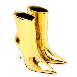 <span class=keywords><strong>Bottines</strong></span> de luxe de créateur à bout pointu, talon aiguille, couleur unie, en microfibre, avec fermeture éclair arrière, respirantes, antidérapantes, à talon très haut, style défilé - Product Image 2