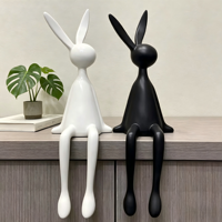 Lampe en résine en forme de lapin de Pâques, décoration créative, figurine, ornement de table pour la maison, la chambre, la boutique, la décoration intérieure