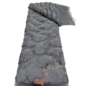 Ni. Ai thiết kế mới thêu tua ren sequin thêu vải thanh lịch ngọc trai Net ren may vải - Product Image 1