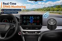 Pengukur Tekanan Ban Digital Mobil TPMS Monitor 4 Sensor 2.4GHz BLE Aplikasi Android IOS Auto Pair CE FCC untuk Mobil Truk RV Trailer