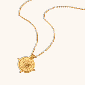 Collana Trendy Rz con 12 Segni Zodiacali, Ciondolo Retrò in Acciaio Inossidabile Placcato Oro 18k Impermeabile con Catena, Gioielli per Feste e Regali - Product Image 5
