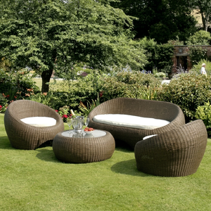 Modern Poly Rattan Outdoor Sofa Set for Living Room & Garden Use - Product Image 1