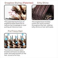 Brosse sèche-cheveux professionnelle pour femmes, 100% poils de sanglier et nylon, manche en plastique, démêlante, usage domestique, TONG FONG 9D075HHI