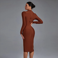 Robe moulante élégante Bettergirl 2026 nouvelle collection, col en V drapé, manches longues, pour femme, idéale pour le bureau, longueur genou, style bandage