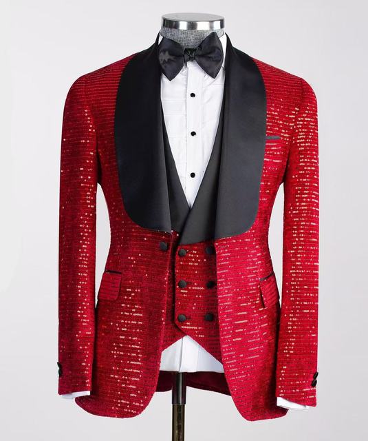 Abito da uomo a tre pezzi verde scuro - stile matrimonio slim fit - Italia
