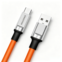 Kabel TPE Tipe-C Tahan Lama yang Sedang Tren, Pengisian Cepat USB-A ke USB-C, Kabel Data Rapide untuk Ponsel Android Tablet