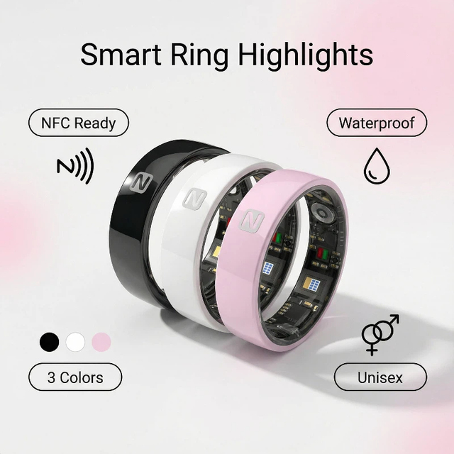 Multi Function Ceramic NFC Smart Ring for Quick App Launching and Data Sharing Daily Use Pay Ring with Charge Case