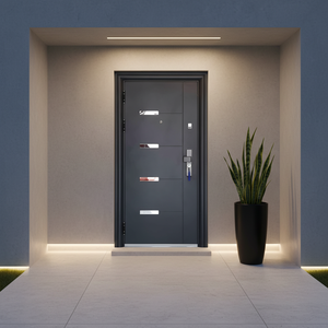 Porte extérieure moderne en acier de haute qualité, robuste, durable, étanche, résistante au vent, à ouverture latérale, pour usage hôtelier, finition extérieure - Product Image 4