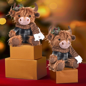 Internet Celebrity Highland Cow Plush Doll Creative Christmas Decorations Ornament Vintage Christmas Decorations - Product Image 2