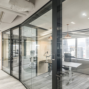 Fashional được thiết kế khung nhôm nghệ thuật phân vùng kính đã sẵn sàng thực hiện văn phòng chia kính phân vùng - Product Image 3