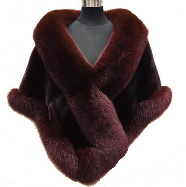 Winter Luxe Fashion Fake Mink Bont Capes,Fake Mink Fur Poncho, Fake Mink Fur Sjaals