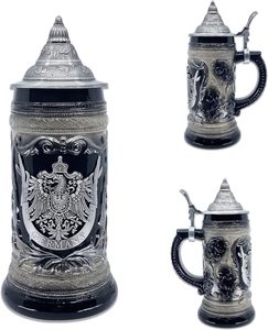 Essence Europe 0,6 litros OktoberfestHaus alemán Adler (águila) Stein <span class=keywords><strong>cerveza</strong></span> taza carbón negro cerámica Metal para vino - Product Image 2