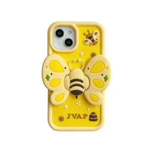 Bee Stand Silikon Handy hülle für iPhone 14pro Max, Cartoon Shock proof Cover für iPhone 12/13por, Anti-Rutsch-Ständer