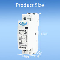 Contacteur AC modulaire automatique HANDELE HDH8-25 25A 230V 1NO1NC à montage sur rail DIN 50/60Hz - Vente Flash