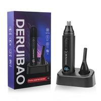 Tondeuse rechargeable à double tête avec affichage numérique de la puissance et support – Portable pour utilisation en camping-car, coupe précise pour le soin quotidien du visage