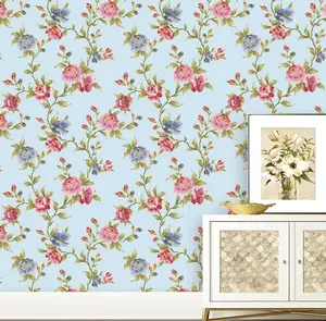 夏のレトロな花の壁紙エレガントな装飾環境にやさしい3Dデザインダマスク壁紙