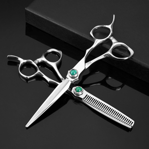 Professional Stainless Steel Dog Grooming Scissors Japanese 440C Curved <b>Thinning</b> Chunker Set <b>Mirror</b> Polished Finish Convenient - Product Image 3