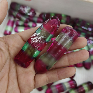 Sin Cortar 4 #   y 73 #   Corindón Bicolor en Bruto, Materia Prima Sintética para la Fabricación de Gemas Sueltas - Product Image 2