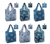 Sac fourre-tout en polyester réutilisable et léger à impression personnalisée Sac d'épicerie en nylon Sac à provisions robuste lavable avec logo