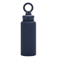 Bouteille d'eau de sport en acier inoxydable de 1000 ml avec couvercle magnétique et support magnétique pour téléphone portable de haute qualité
