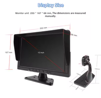 Système de caméra DVR pour camion de 10 pouces avec détection d'angle mort, moniteur de recul 4 canaux AHD 720P avec affichage étanche IP68 et aide au recul