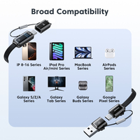 Toocki 4 en 1 Pantalla digital Cable de carga 100W PD Carga rápida LED Monitor de potencia Cable trenzado duradero
