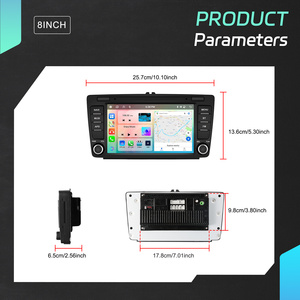 Radio de coche Podofo de 8'' para Skoda Octavia II/MK2 2004-2013, 6+128GB, Android, CarPlay inalámbrico, Bluetooth, GPS, WIFI, FM/RDS - Product Image 5