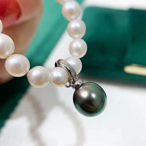 WENCHI S925 <b>Silver</b> Pendant DIY Accessory Open Buckle Empty Stand 8-10mm Beads Jade <b>Necklace</b> Product <b>Pearl</b> Model 10437 China - Product Image 4