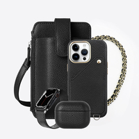 Casing ponsel selempang kulit dengan tali, casing ponsel kulit dengan tali untuk iphone 14 pro